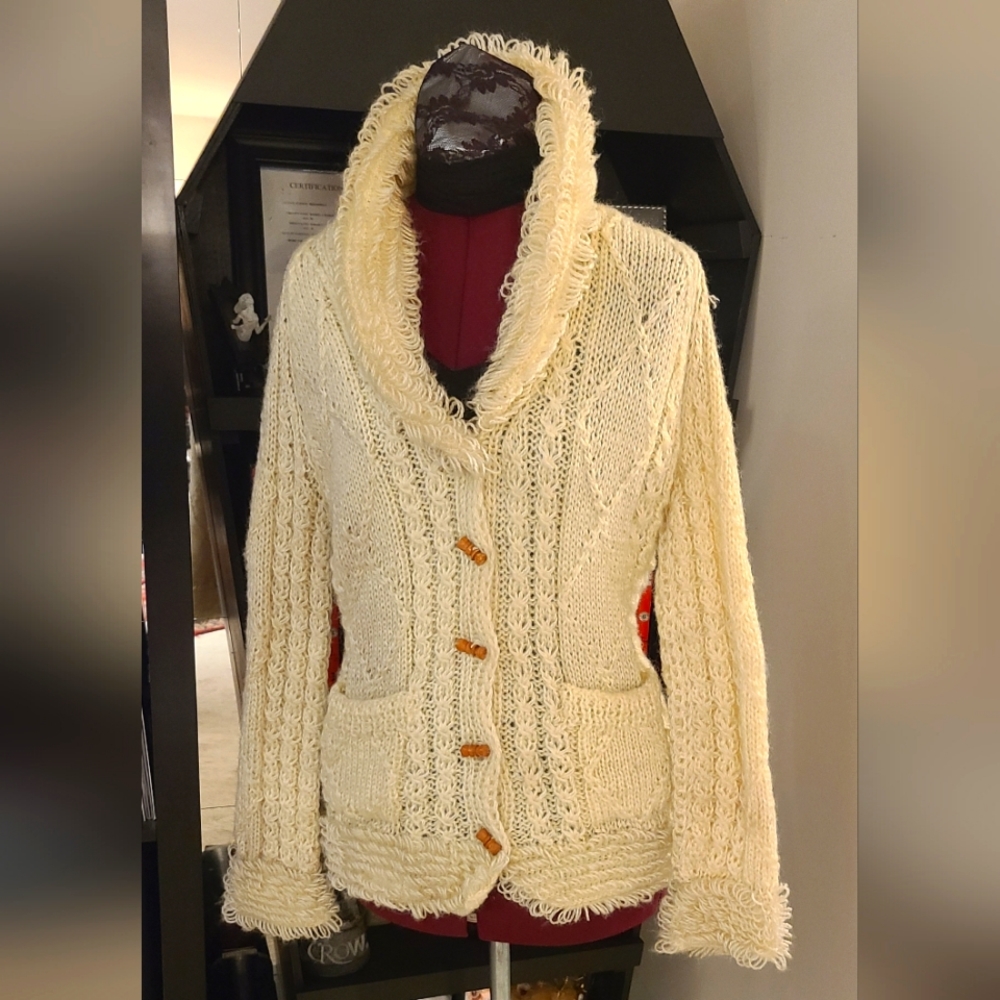 Vtg. 70's Handmade Wool Cardigan